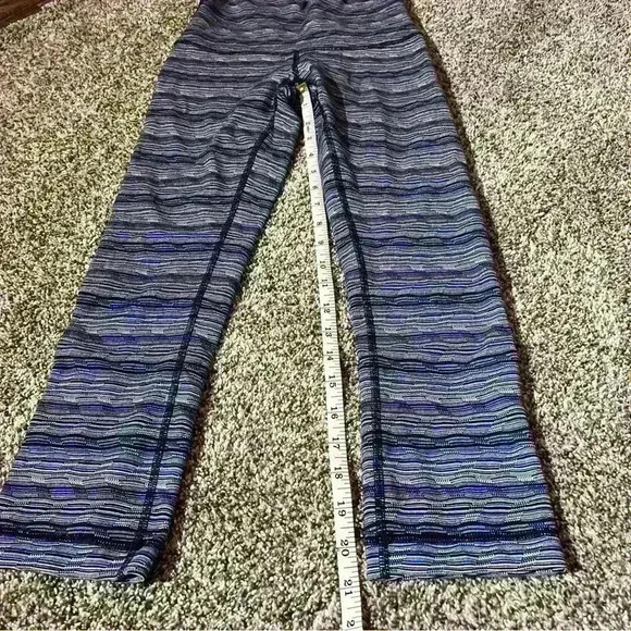 Lululemon Wunder Under Space Dye Twist Sapphire Leggings Size 4 Crop - Picture 3 of 10